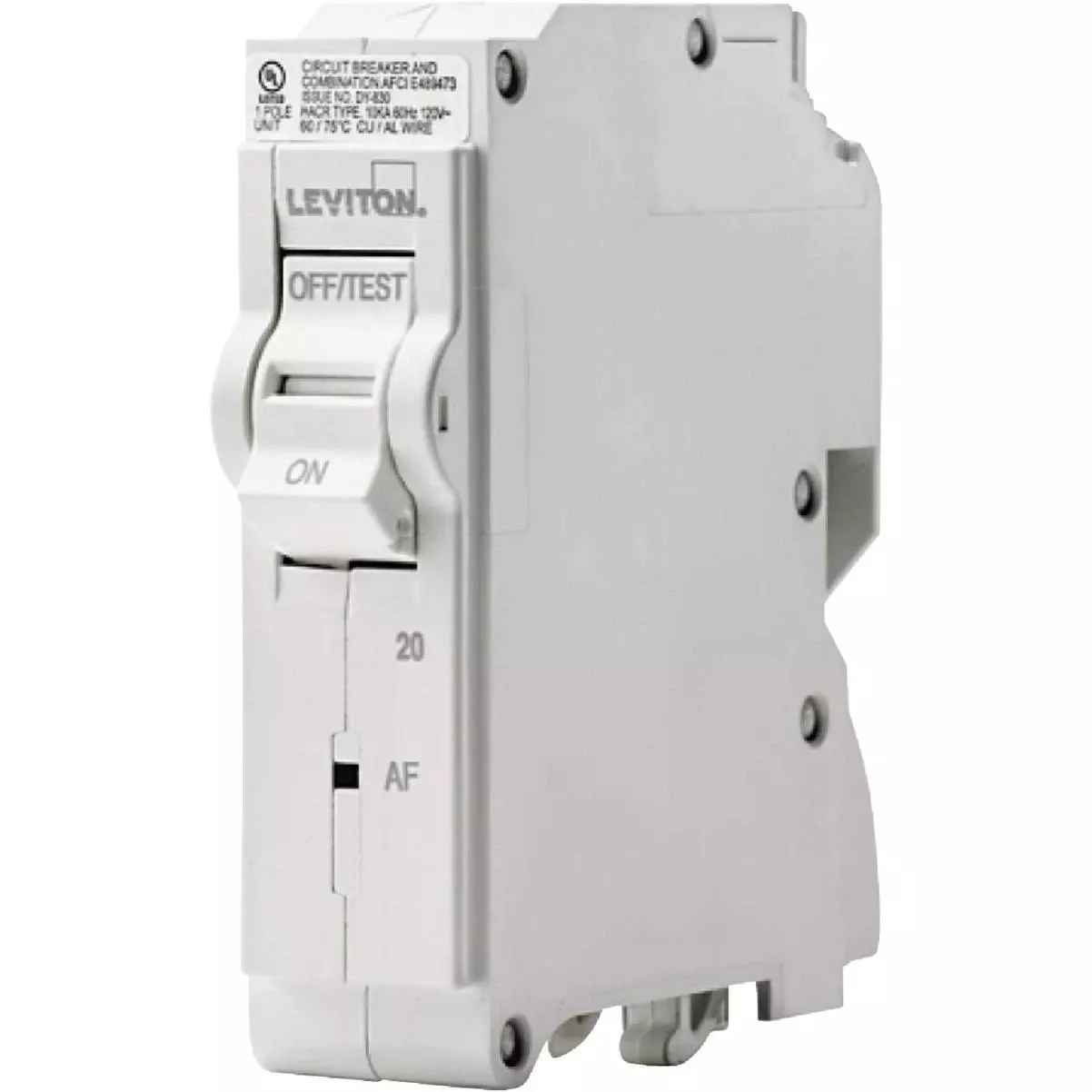 20a Single-pole Hydaulic Magnetic Trip Plug-on Afci White Branch Circuit Breaker