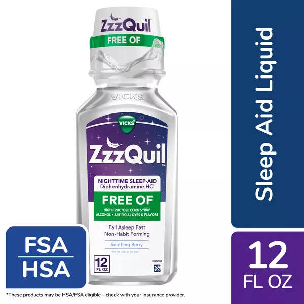 ZzzQuil Nighttime Sleep-Aid Alcohol Free Soothing Berry | Hy-Vee Aisles Online Grocery Shopping